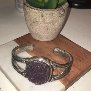 Lucky Brand amethyst druzy cuff